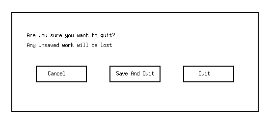 Screenshot of the Ask Quit window in Blue Bird