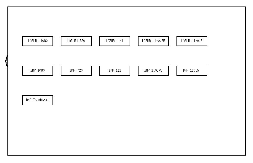 Screenshot of the application window with the export choices