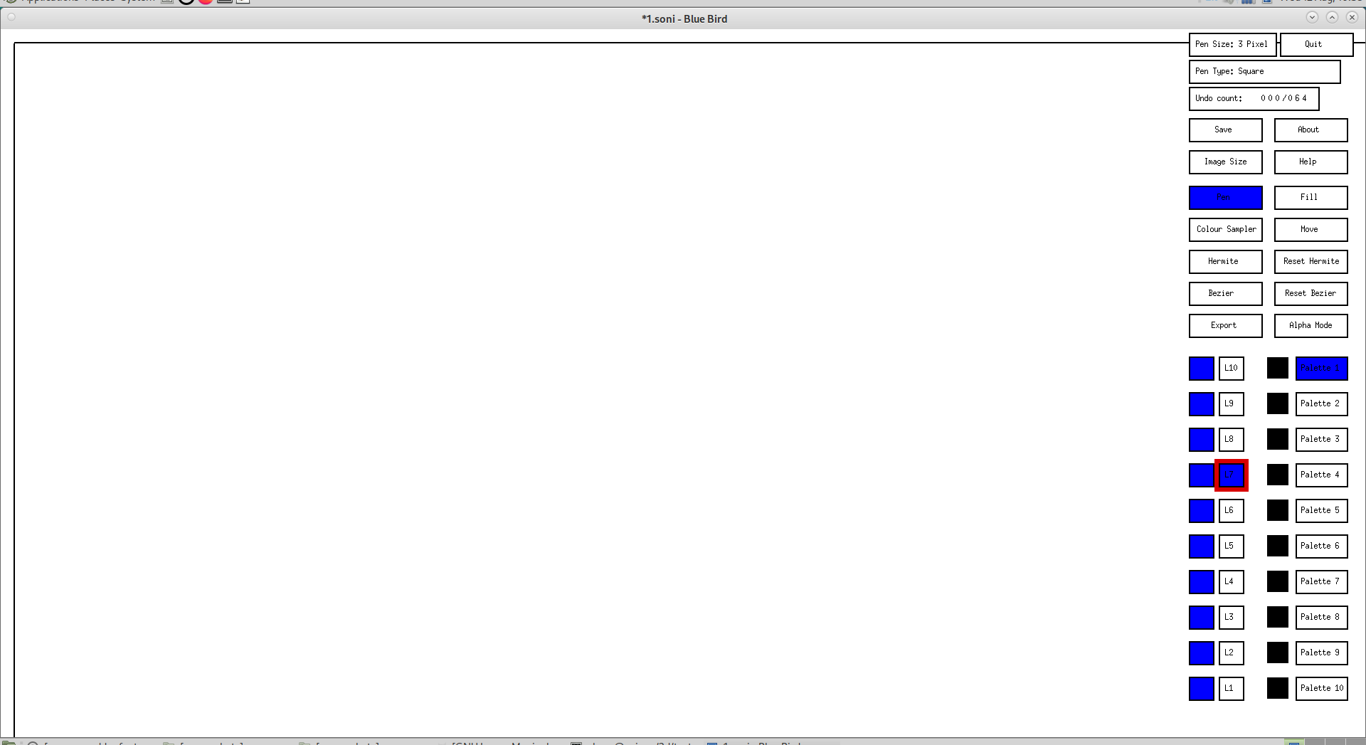 Screenshot of the current layer L7 button highlighted