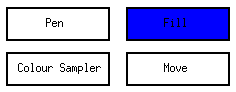 Screenshot of the fill button highlighted in Blue Bird